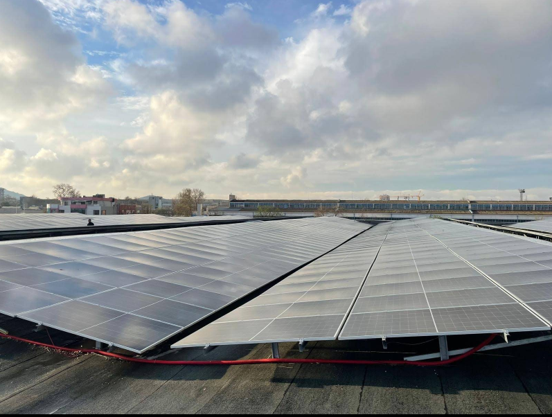Industrial solar panel cleaning project